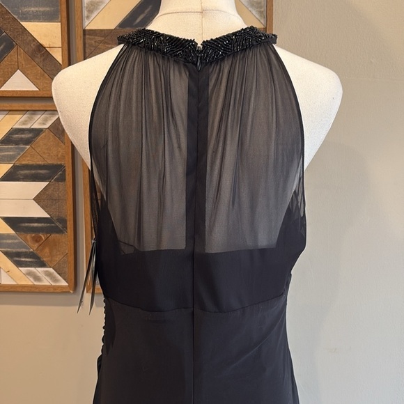 Ralph Lauren Black Label Mesh Beaded Cocktail Dress Black 4 - Picture 8 of 14